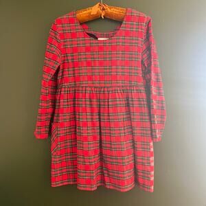 VTG 90s Women's Plaid Tartan Baby Doll Dress 100% Cotton Grunge Punk L True Blue